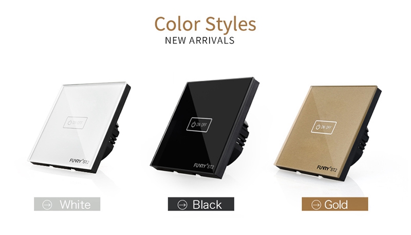 FUNRY 1R Touch Switch Wireless Panel Remote Control Light Controller -White