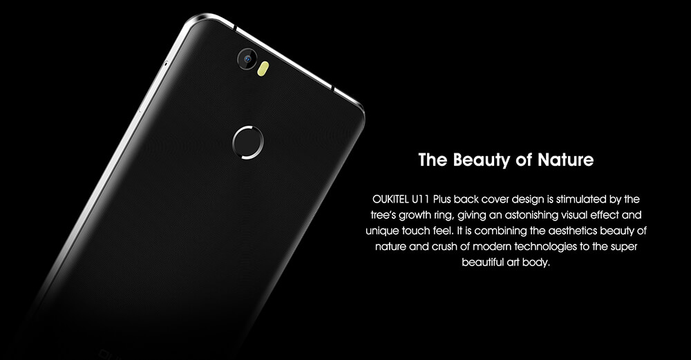 [HK Stock]Oukitel U11 Plus 5.7 Inch Smartphone FHD Screen 4GB RAM 64GB ROM MT6750T Octa Core 13.0MP Cam Android 7.0 Touch ID 3700mAh - Black