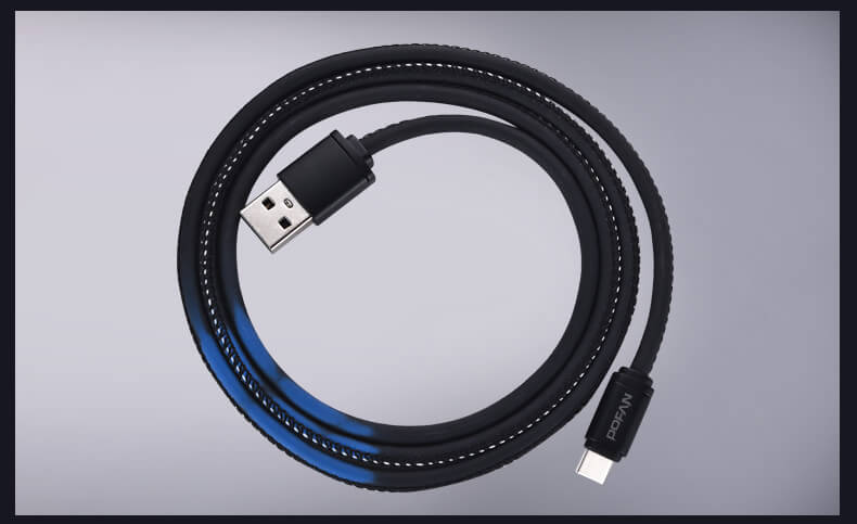 Red POFAN PO7 USB to Type-C Data Cable 1m Red To Yellow Charging Cable