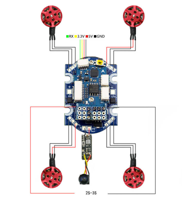 Kingkong 110GT 117mm F3 4in1 10A Blheli_S 25mW 16CH 800TVL FPV Racing Drone BNF - Frsky Receiver