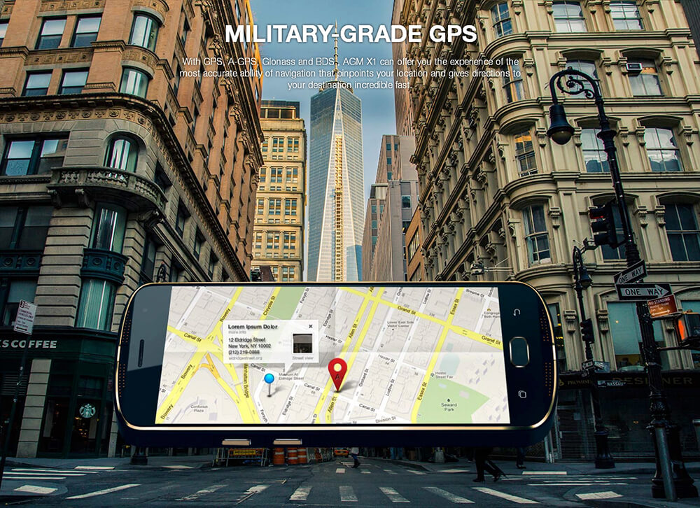 [HK Stock]AGM X1 5.5 Inch 4G LTE Smartphone IP68 Waterproof 4GB 64GB Snapdragon 617 Dual 13.0MP Rear Cam Touch ID NFC 5400mAh Quick Charge VoLte - Gold