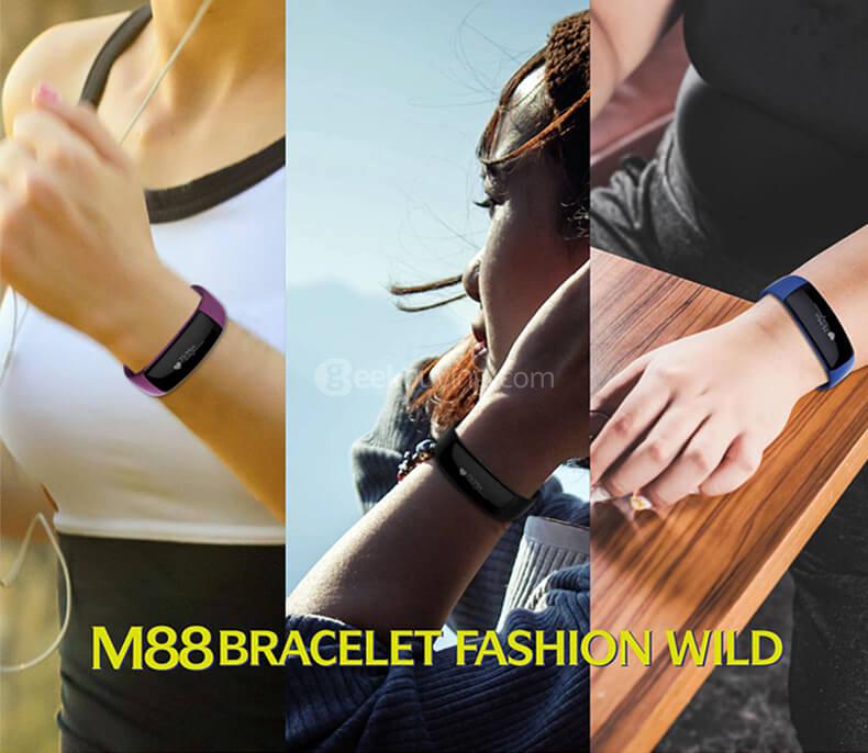 Makibes M88 Smart Band Bluetooth IP67 Water Resistant Heart Rate Blood Pressure Monitor Health Tracker Compatible with iOS Android - Orange
