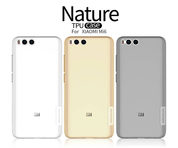 Nillkin Transparent TPU Case Protective Back Cover For Xiaomi Mi6 - Gray