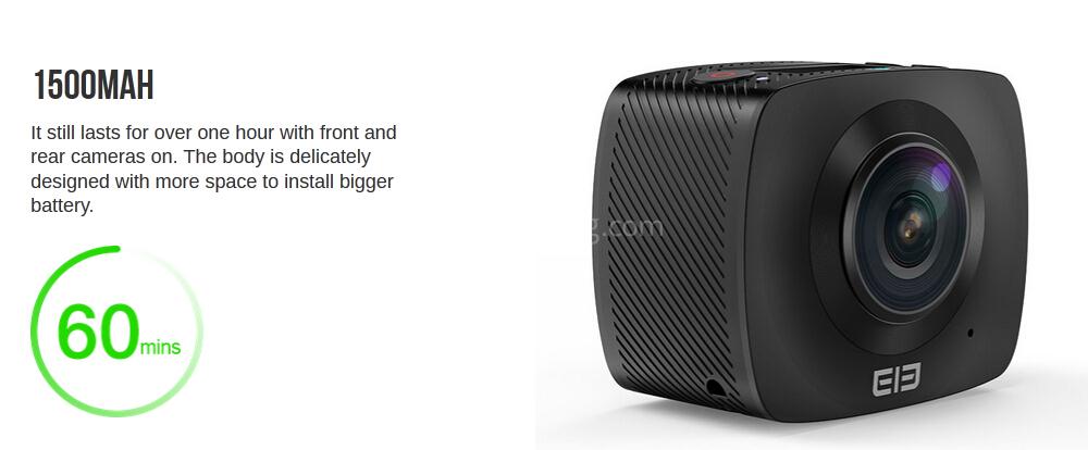 ELE CAM 360 Panoramic Action Camera SPCA6350M F2.0 Dual Lens OV4689 1080P@30fps Sport Camera