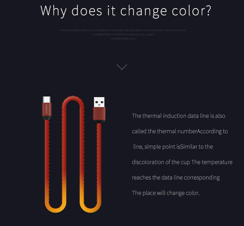 Red POFAN PO7 USB to Type-C Data Cable 1m Red To Yellow Charging Cable
