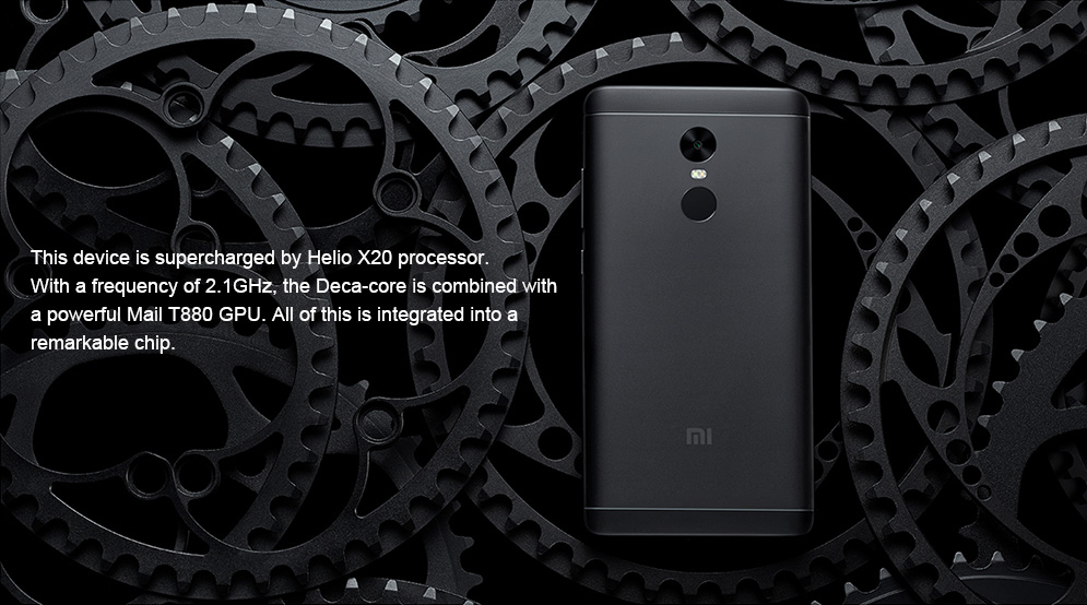 Xiaomi Redmi Note 4X 5.5 Inch FHD Screen 4G RAM 64GB ROM 13.0MP Cam Helio X20 MT6797 Deca Core MIUI 8 4G LTE Smartphone Touch ID 4100mAh Battery - Gold