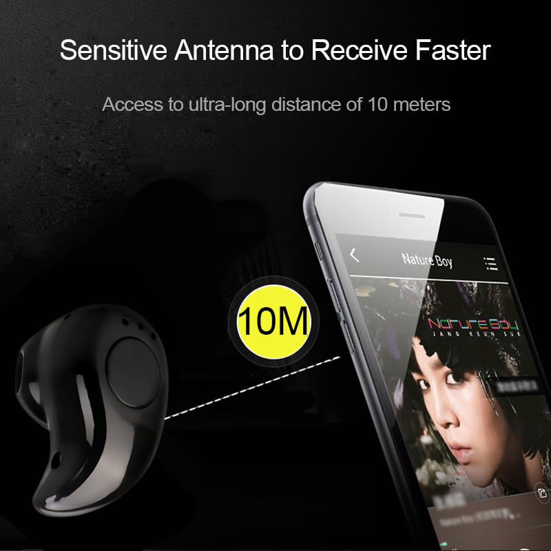 S530 Wireless Bluetooth In-ear Stereo Earphone Headset with Microphone - White