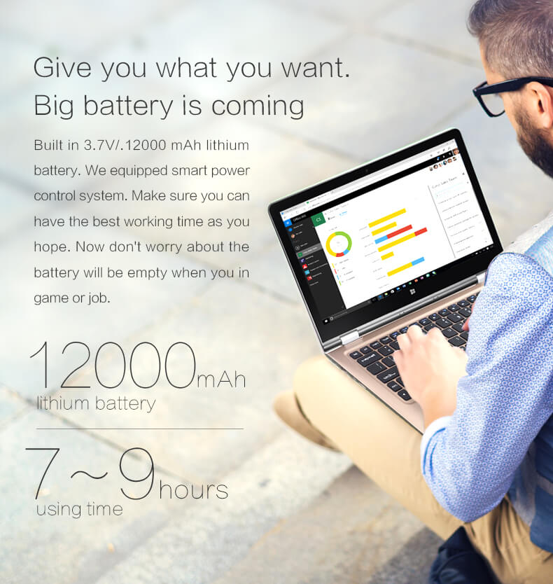 Voyo VBook V2 2in1 Tablet 11.6 Inch 4GB RAM 64GB ROM Windows 10 Intel Celeron N3450 Quad Core 2.2GHz 1080P Camera Wifi - Gold