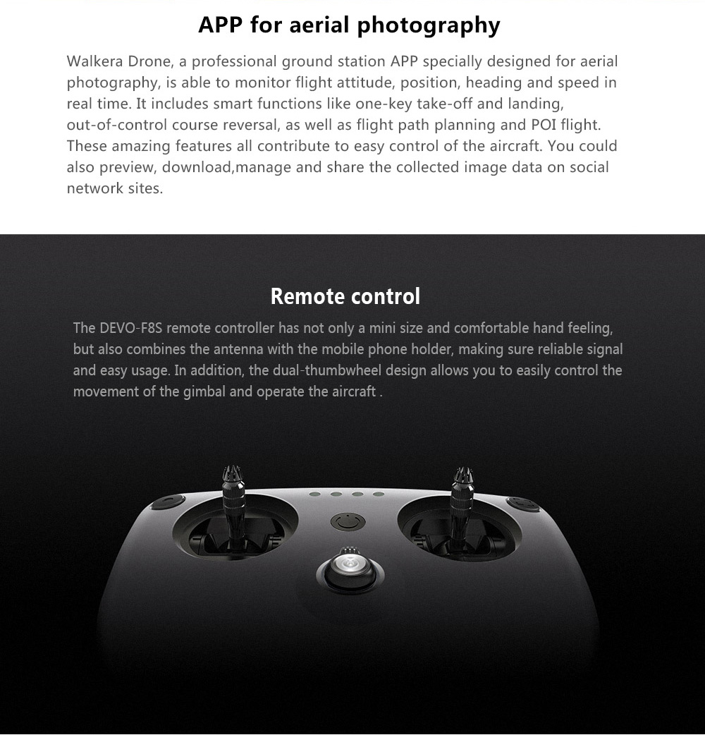 Walkera Vitus WIFI FPV Foldable UHD 4K Camera Three-dimensional Obstacle Avoidance RC Aircraft RTF