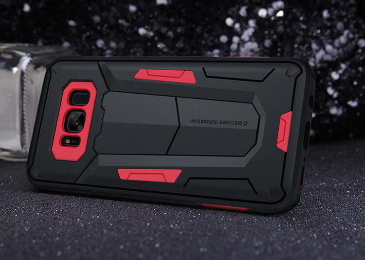 Nillkin Defendor 4 TPU Case Bracket Holder Shockproof Back Cover For Samsung Galaxy S8 Plus - Black