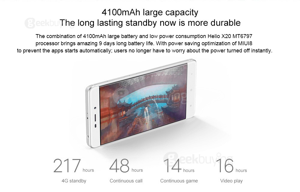 Xiaomi Redmi Note 4X 5.5 Inch FHD Screen 4G RAM 64GB ROM 13.0MP Cam Helio X20 MT6797 Deca Core MIUI 8 4G LTE Smartphone Touch ID 4100mAh Battery - Black