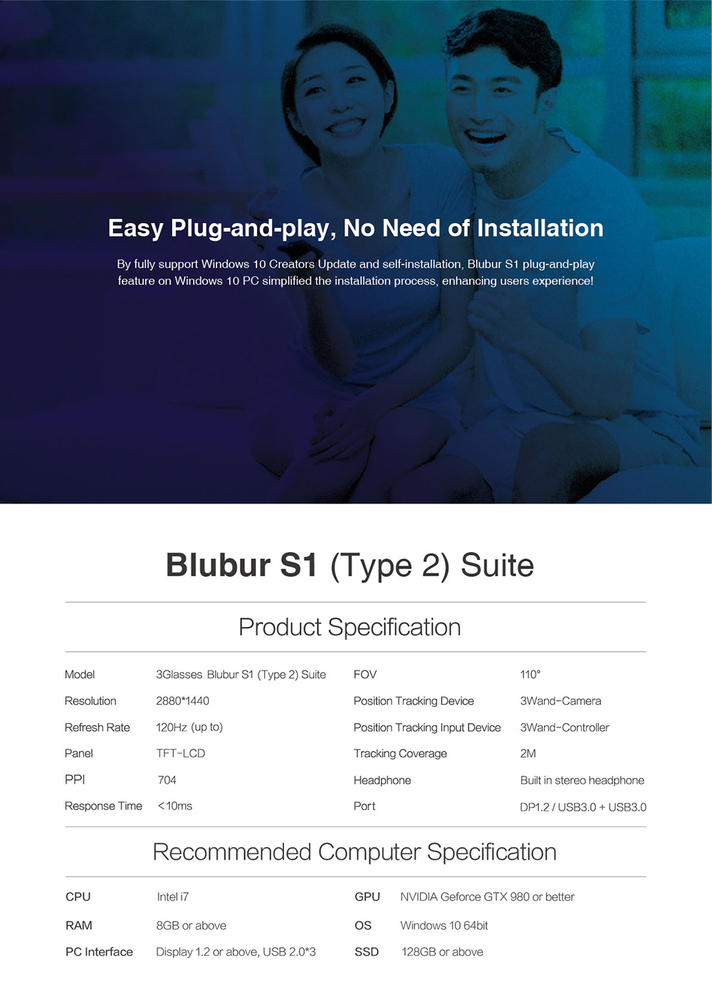 3Glasses Blubur S1 (Type 2) Developer Kit
