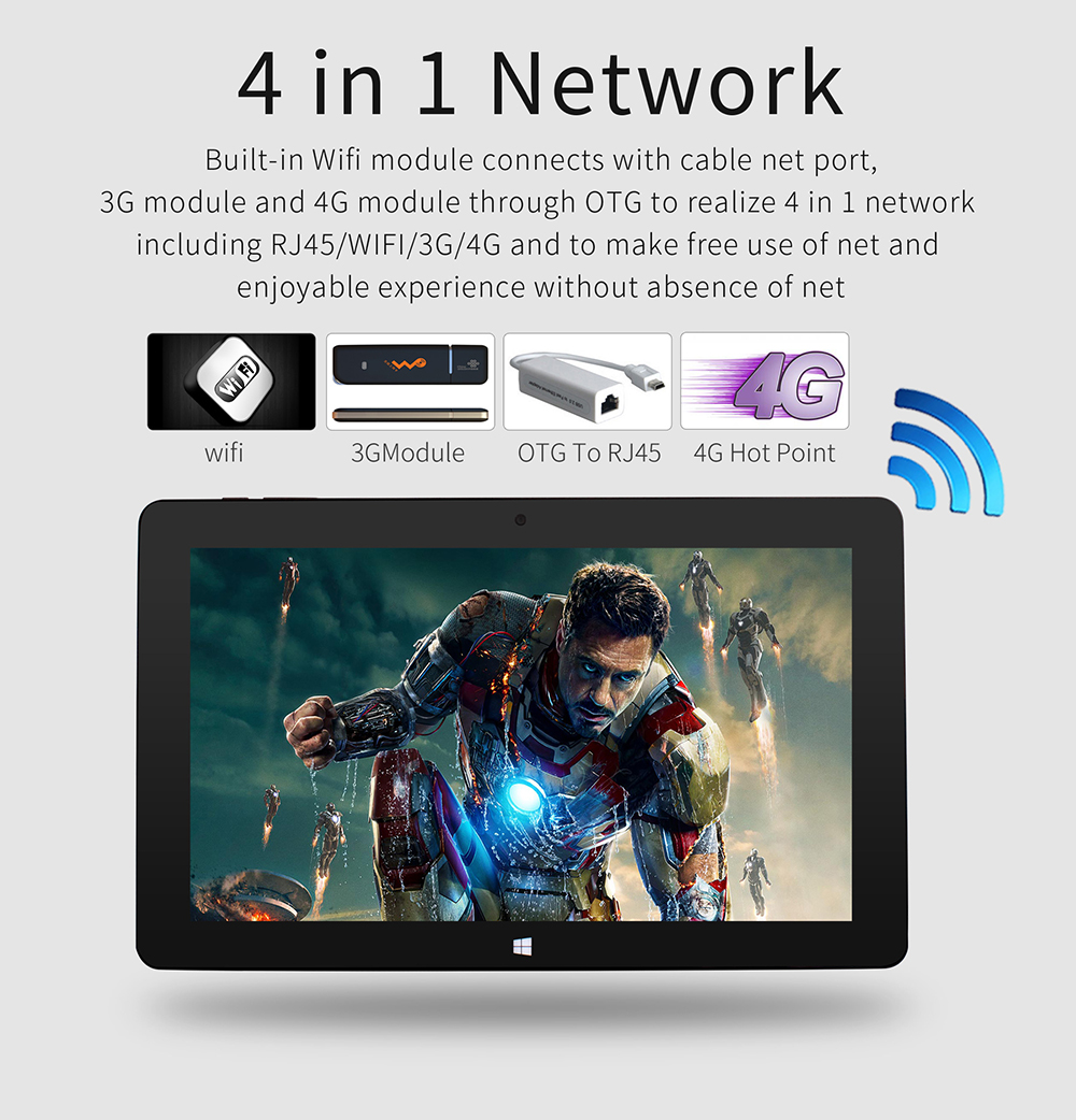 Jumper EZpad 4S Pro 10.6 inch Tablet Windows 10 Cherry Trail X5 Z8350 1.92GHz 4GB RAM 64GB ROM Bluetooth 4.0 6600mAh 2.0MP Camera - Gray