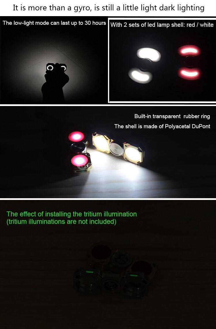 MATEMINCO FLAME EDC Hand Spinner 4 LED Modes CNC Process Germany Silicon Carbide Hybrid Bearings