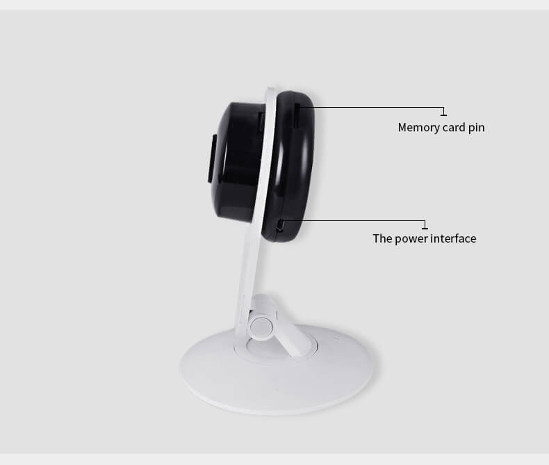 E12 720P IP Camera WiFi Built-in IR-cut 1/4 inch CMOS Night Vision P2P 128GB SD Card Dynamic Stream Motion Detection -White