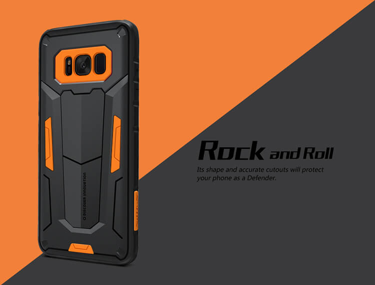 Nillkin Defendor 4 TPU Case Bracket Holder Shockproof Back Cover For Samsung Galaxy S8 Plus - Black