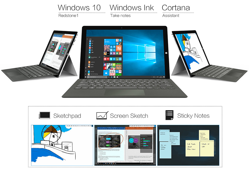 Teclast X5 Pro 2in1 Tablet 12.2 Inch 7th Gen Intel Core M3 Processor Dual Core 2.6GHz 8GB RAM 256GB SSD Type-C Windows 10 1920*1200 -Silver