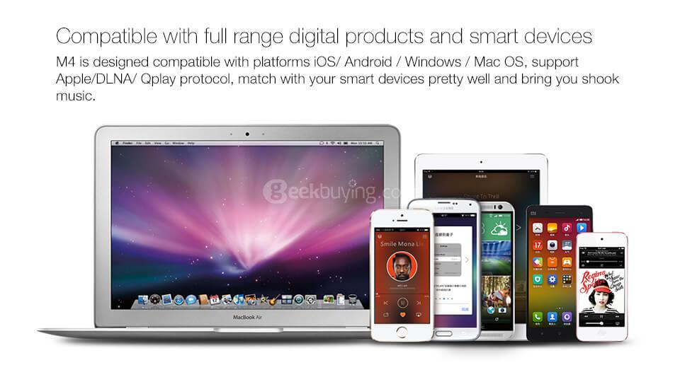 GGMM WS-401 M4 Dual Wireless Speaker WiFi Bluetooth Mini Portable Speaker Home Hi-Fi Music Player - Blue