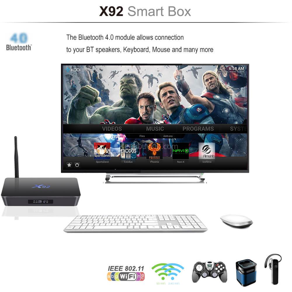 X92 Amlogic S912 KODI 17.1 4K 60FPS TV BOX Android 3G/32G 802.11ac WIFI Bluetooth Gigabit LAN