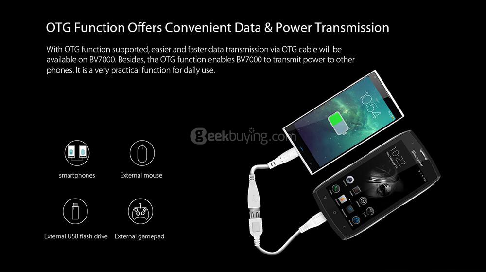 [HK Stock]Blackview BV7000 5.0 Inch Smartphone  IP68 Waterproof FHD Screen 2GB 16GB MT6737T 8.0MP Cam Android 7.0 Touch ID NFC - Silver