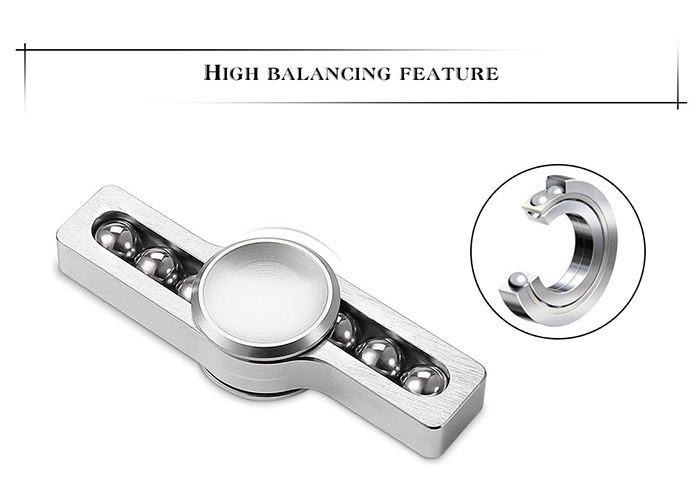 Fidget Hand Spinner Bi-spinner Metal 6 Steel Ball Funny Stress Relievers - Gold