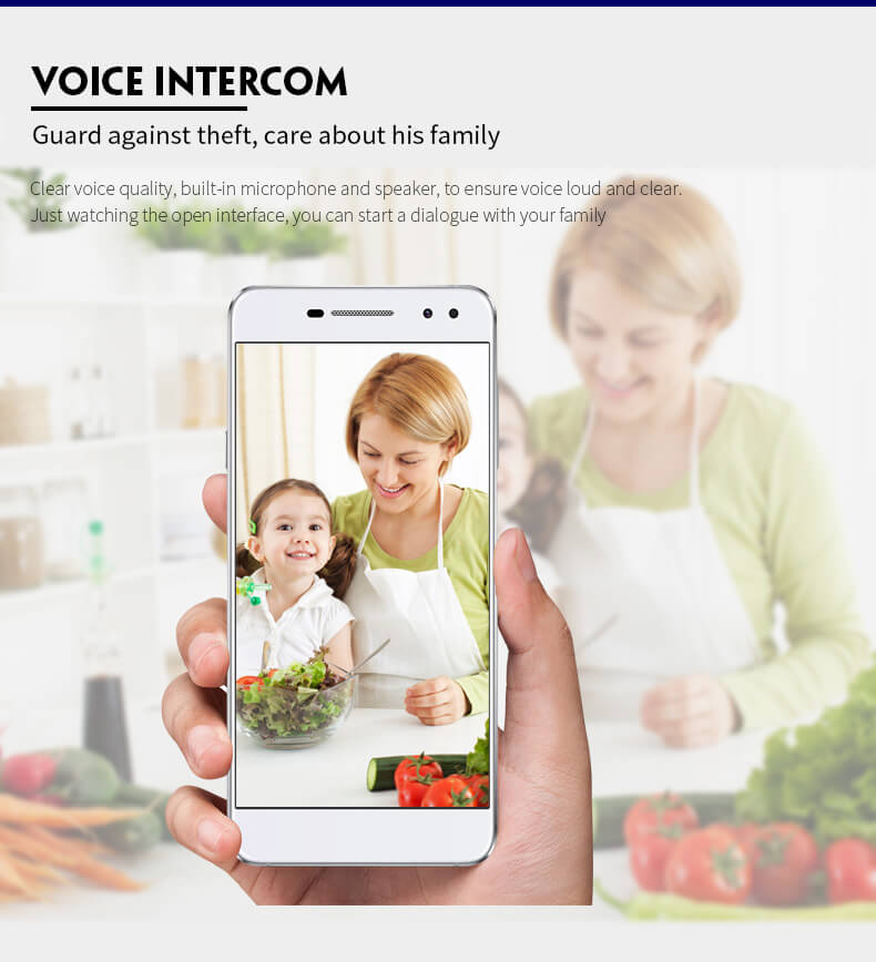 E12 720P IP Camera WiFi Built-in IR-cut 1/4 inch CMOS Night Vision P2P 128GB SD Card Dynamic Stream Motion Detection -White