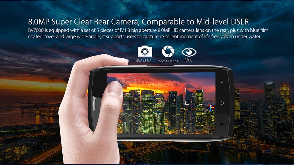 [HK Stock]Blackview BV7000 5.0 Inch Smartphone  IP68 Waterproof FHD Screen 2GB 16GB MT6737T 8.0MP Cam Android 7.0 Touch ID NFC - Silver