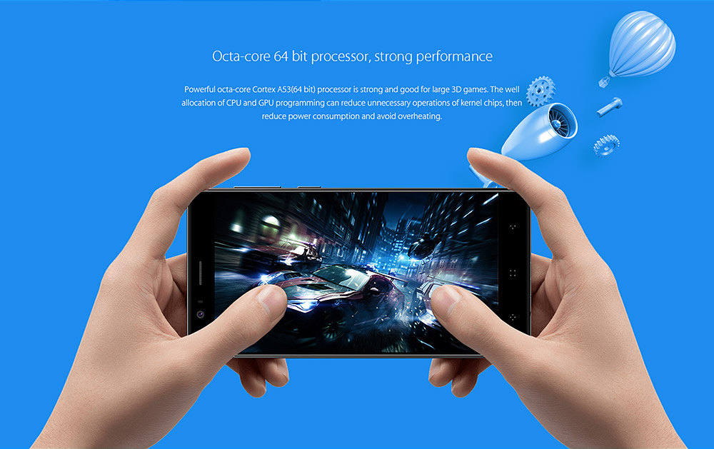 [HK Stock]elePhone P8 Mini 5 Inch Smartphone 2.5D Sharp FHD Screen 4GB 64GB MT6750T Octa Core 13.0MP Android 7.0 Touch ID Metal Body Dual Rear Camera - Black