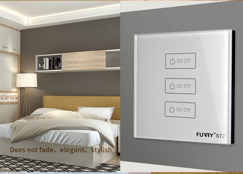 FUNRY 3R Touch Switch Wireless Panel Remote Control Light Controller -Black