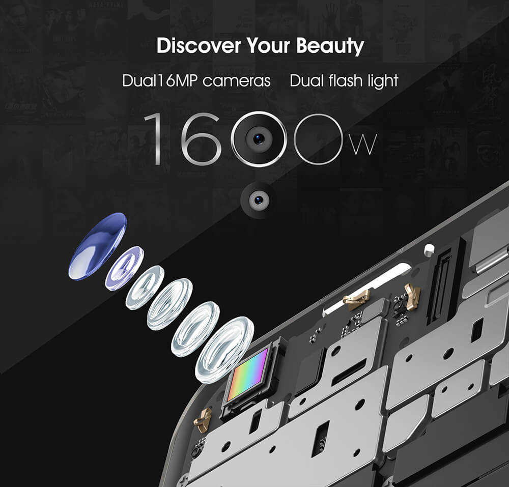 [HK Stock]Oukitel U11 Plus 5.7 Inch Smartphone FHD Screen 4GB RAM 64GB ROM MT6750T Octa Core 13.0MP Cam Android 7.0 Touch ID 3700mAh - Black