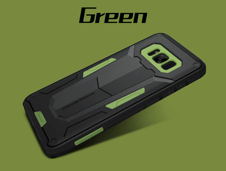 Nillkin Defendor 4 TPU Case Bracket Holder Shockproof Back Cover For Samsung Galaxy S8 Plus - Black