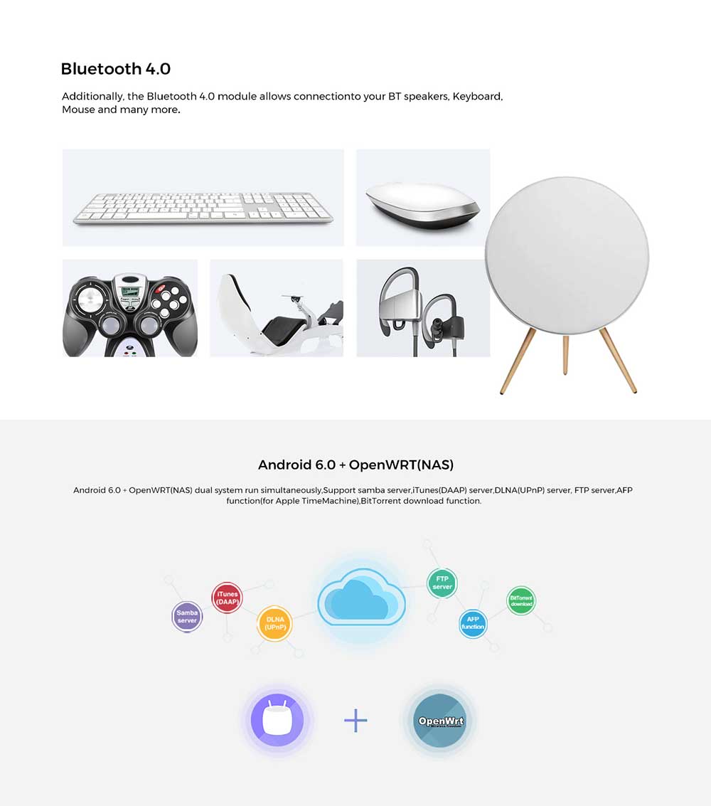 Bundle ZIDOO X9S Realtek RTD1295 Android 6.0 OpenWRT(NAS) TV BOX  + Tronsmart TSM01 EN Air Mouse