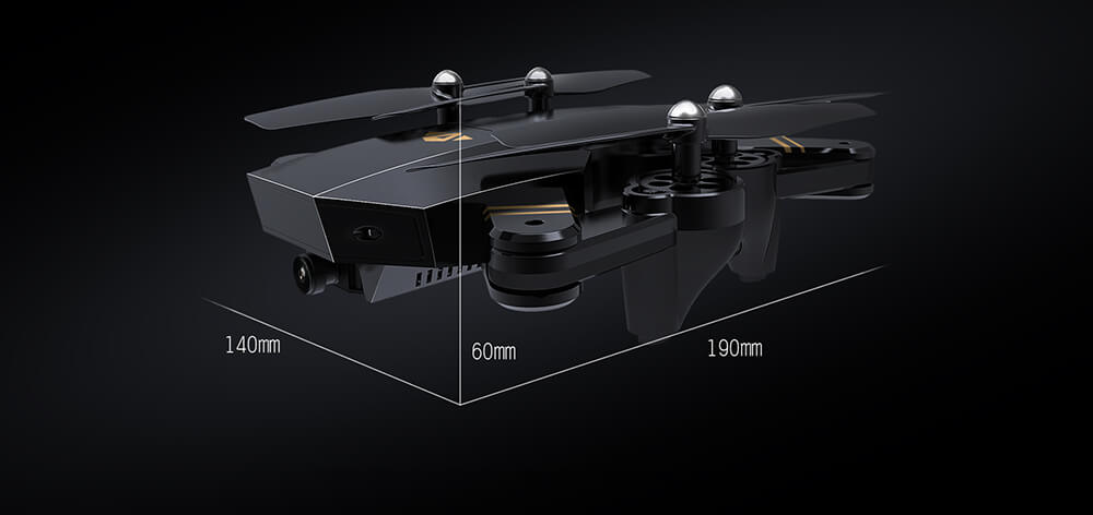 VISUO XS809HW 720P WIFI FPV Foldable Arm With Wide Angle Camera High Hold Mode RC Quadcopter RTF - Black
