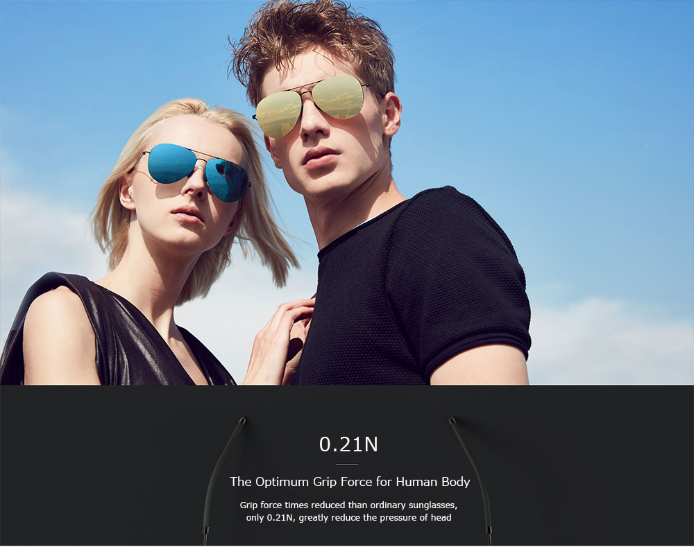 XIAOMI MI TS Sunglasses 100% UVA UVB Isolate Nylon Polarized Center of Gravity Rear Frame -Gold