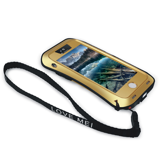 Love Mei Water/Dirt/Shockproof Protective Case for iPhone 5/5S - Gold