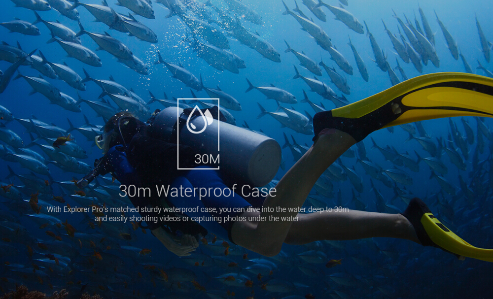 MGCOOL Explorer Pro 4K 30fps Sports Camera Allwinner V3 Sony IMX179 6G Sharkeye Lens Time Lapse - Black