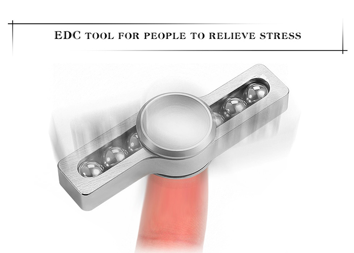 Fidget Hand Spinner Bi-spinner Metal 6 Steel Ball Funny Stress Relievers - Gold