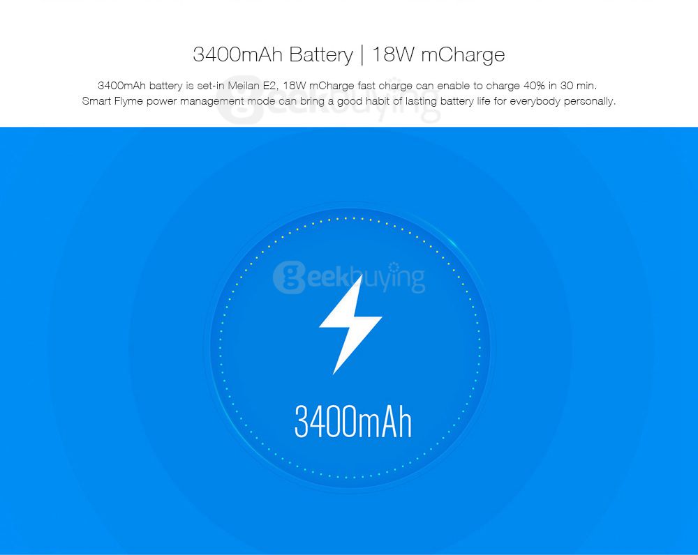 MEIZU Meilan E2 5.5 Inch 4G LTE Smartphone FHD Screen 3GB 32GB Helio P20 13.0MP Cam Flyme 6.0 OS 18W mCharge Metal Body Flashlight Antenna - Black