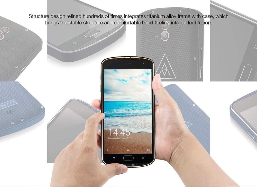 [HK Stock]AGM X1 5.5 Inch 4G LTE Smartphone IP68 Waterproof 4GB 64GB Snapdragon 617 Dual 13.0MP Rear Cam Touch ID NFC 5400mAh Quick Charge VoLte - Gold