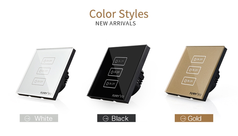 FUNRY 3R Touch Switch Wireless Panel Remote Control Light Controller -White