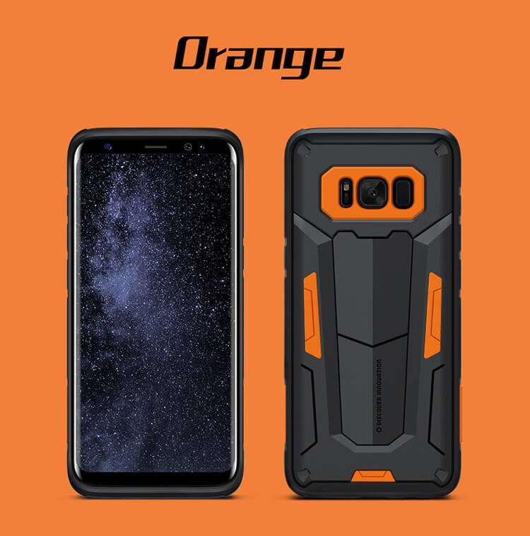 Nillkin Defendor 4 TPU Case Bracket Holder Shockproof Back Cover For Samsung Galaxy S8 Plus - Black