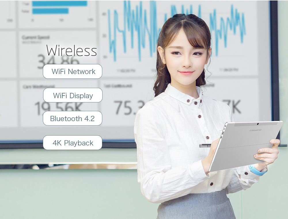 Teclast X5 Pro 2in1 Tablet 12.2 Inch 7th Gen Intel Core M3 Processor Dual Core 2.6GHz 8GB RAM 256GB SSD Type-C Windows 10 1920*1200 -Silver