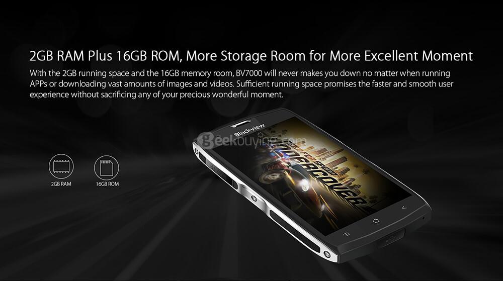 [HK Stock]Blackview BV7000 5.0 Inch Smartphone  IP68 Waterproof FHD Screen 2GB 16GB MT6737T 8.0MP Cam Android 7.0 Touch ID NFC - Silver