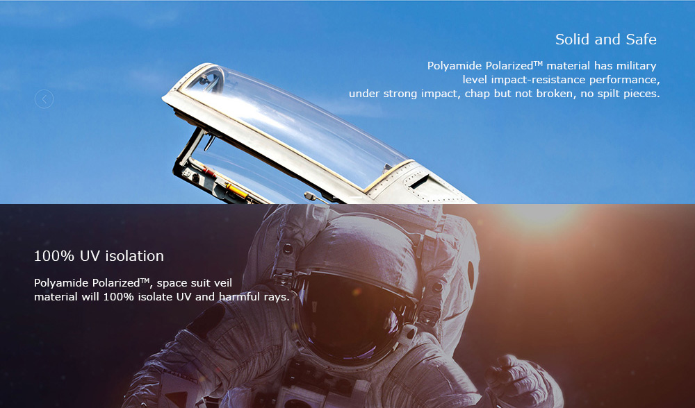 XIAOMI MI TS Sunglasses 100% UVA UVB Isolate Polyamide Polarized Center of Gravity Rear Frame -Gray