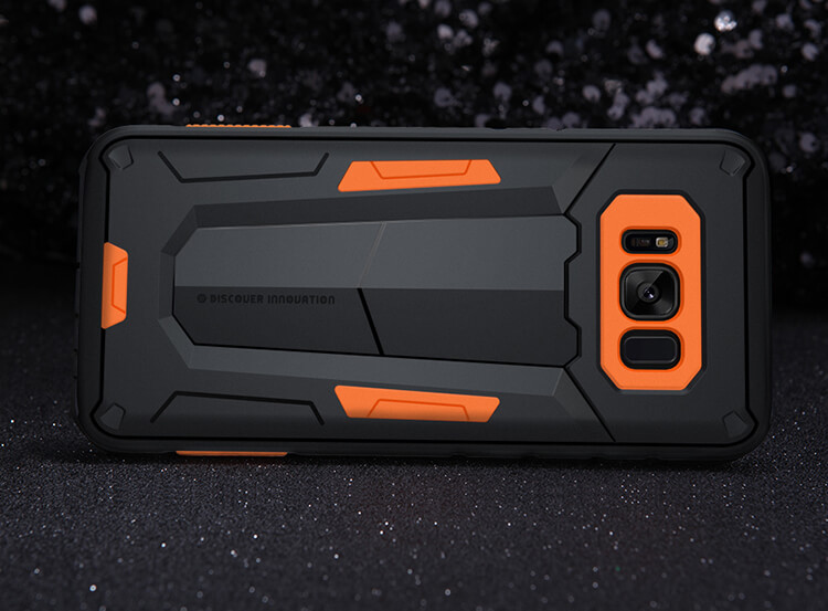 Nillkin Defendor 4 TPU Case Bracket Holder Shockproof Back Cover For Samsung Galaxy S8 Plus - Black