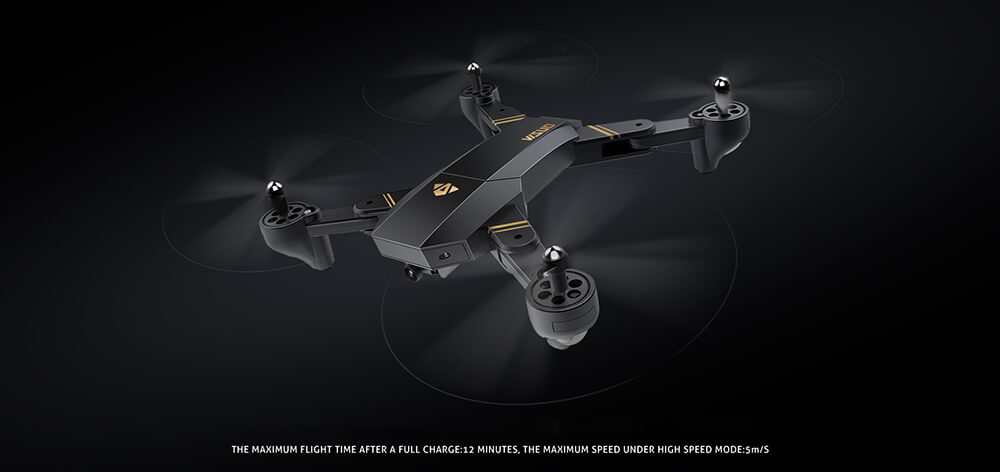 VISUO XS809HW 720P WIFI FPV Foldable Arm With Wide Angle Camera High Hold Mode RC Quadcopter RTF - Black