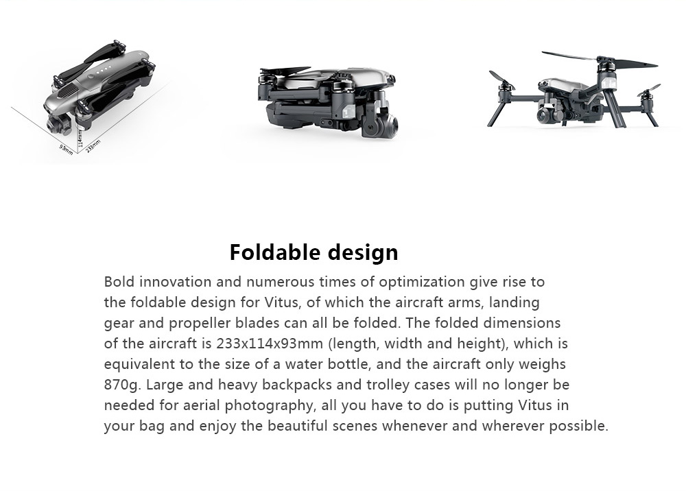 Walkera Vitus WIFI FPV Foldable UHD 4K Camera Three-dimensional Obstacle Avoidance RC Aircraft RTF