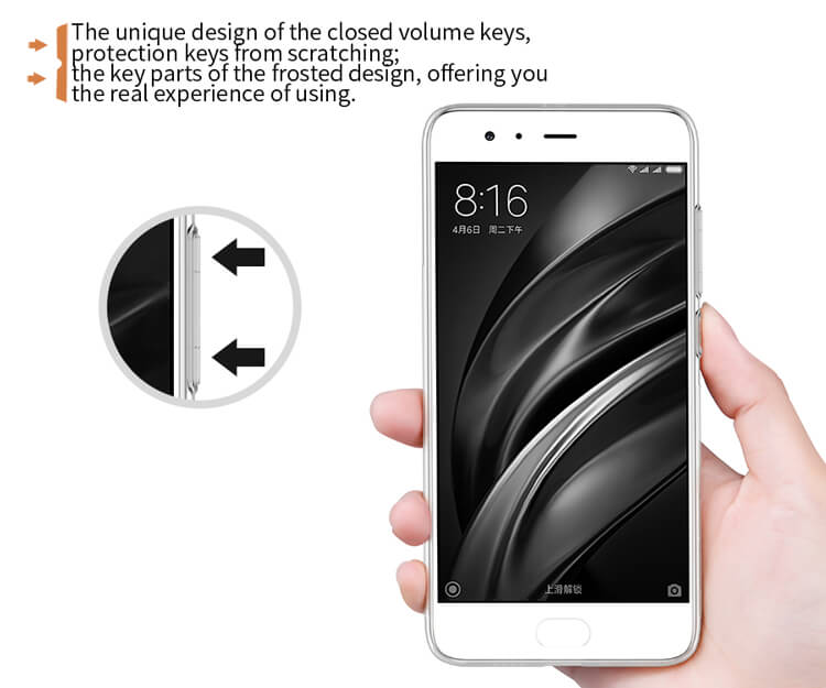 Nillkin Transparent TPU Case Protective Back Cover For Xiaomi Mi6 - Gray