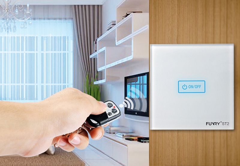 FUNRY 1R Touch Switch Wireless Panel Remote Control Light Controller -White