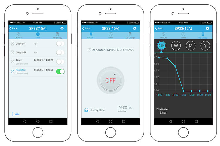 Broadlink SP3S Smart Plug WiFi Connection SPcc Contros  APP Remote Control Muti-timer With Power Detection - EU Plug